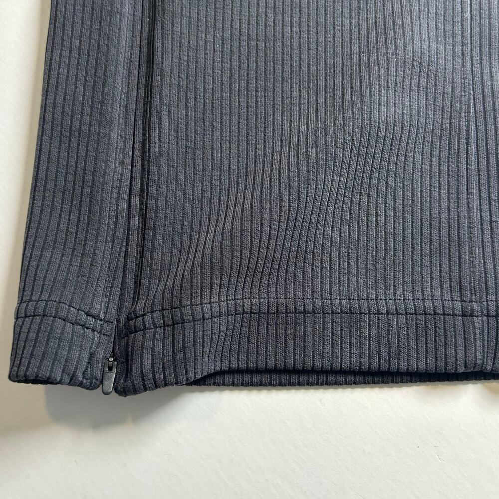 Lululemon black grey ribbed softstreme zip leg high rise cropped pants size 10 - Picture 4 of 11